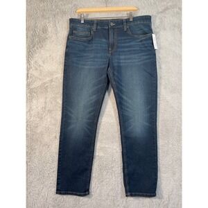 NEW Buffalo David Bitton Evan Slim Straight Jeans Mens‎ 36x30(Tag 34) Dark Wash